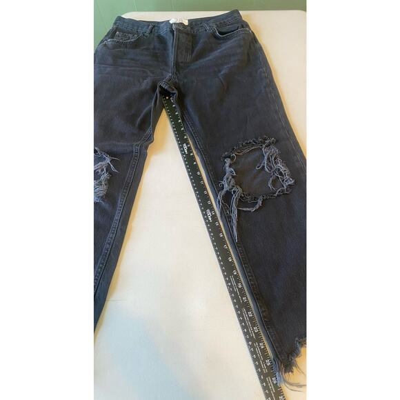 We the Free Jeans Womens Size 28 Black Thrashed Distressed Maggie Denim Pants - Picture 9 of 14